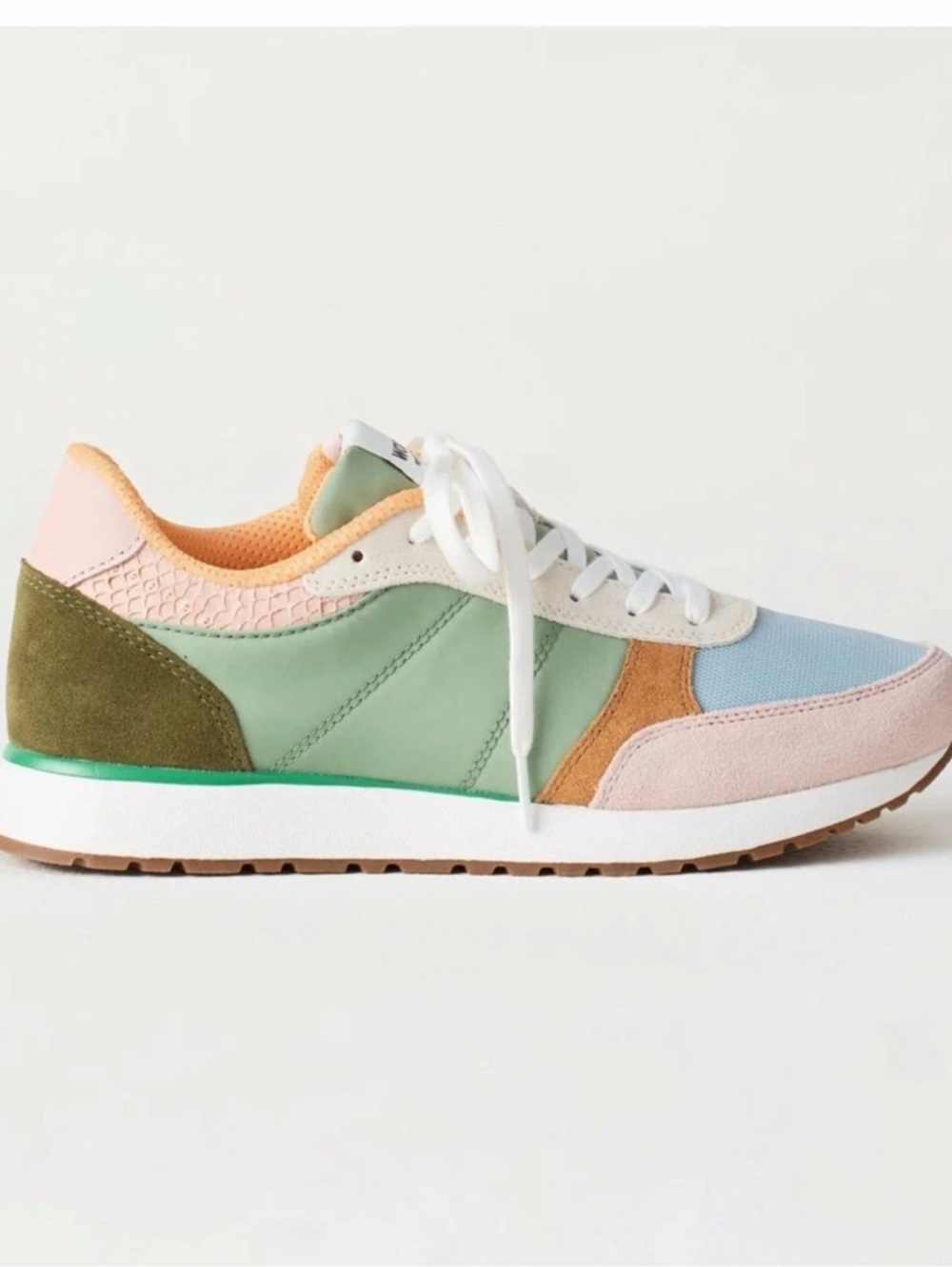 Woden Retro Runner Color Block Sneakers Green & Pink